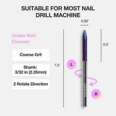 Nail Drill Bit Under Nail Cleaner (Coarse) 3/32"