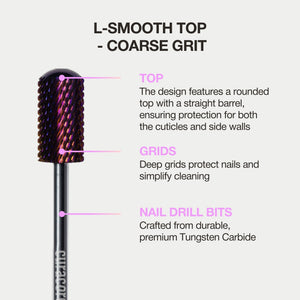 Nail Drill Bit L-Smooth Top (Coarse) 3/32"