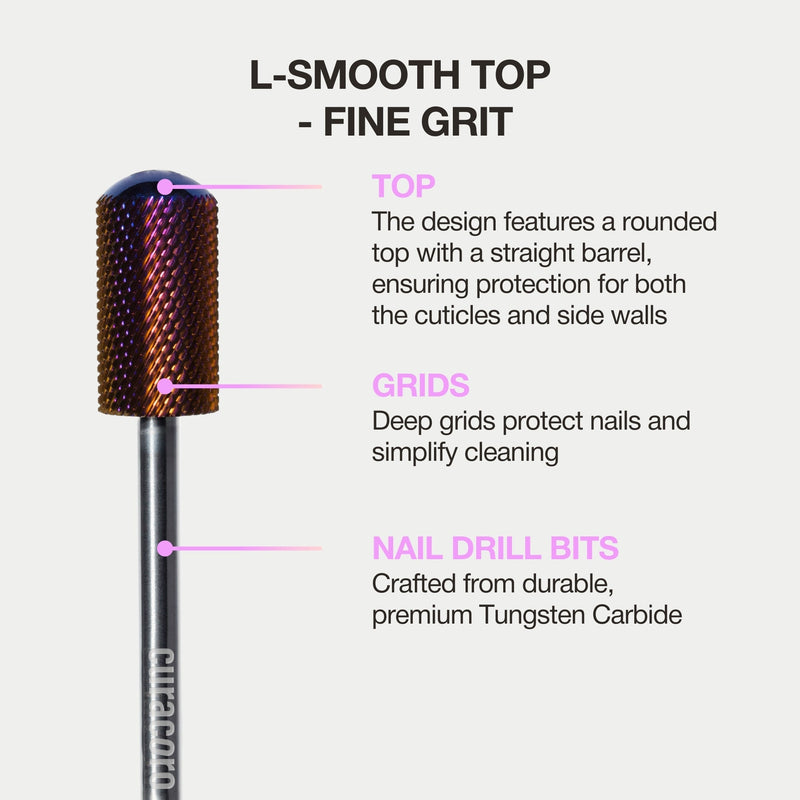 Nail Drill Bit L-Smooth Top Nail Dril Bit (Fine) 3/32"