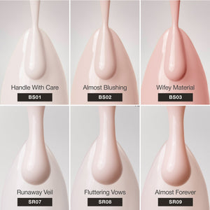Bare Beauty Collection - Solid and Syrup Color Gel Nail Collection (6 Shades / 15ml Each)