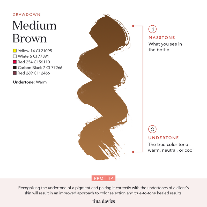 Brow Pigments Medium Brown  showing undertone for recognition