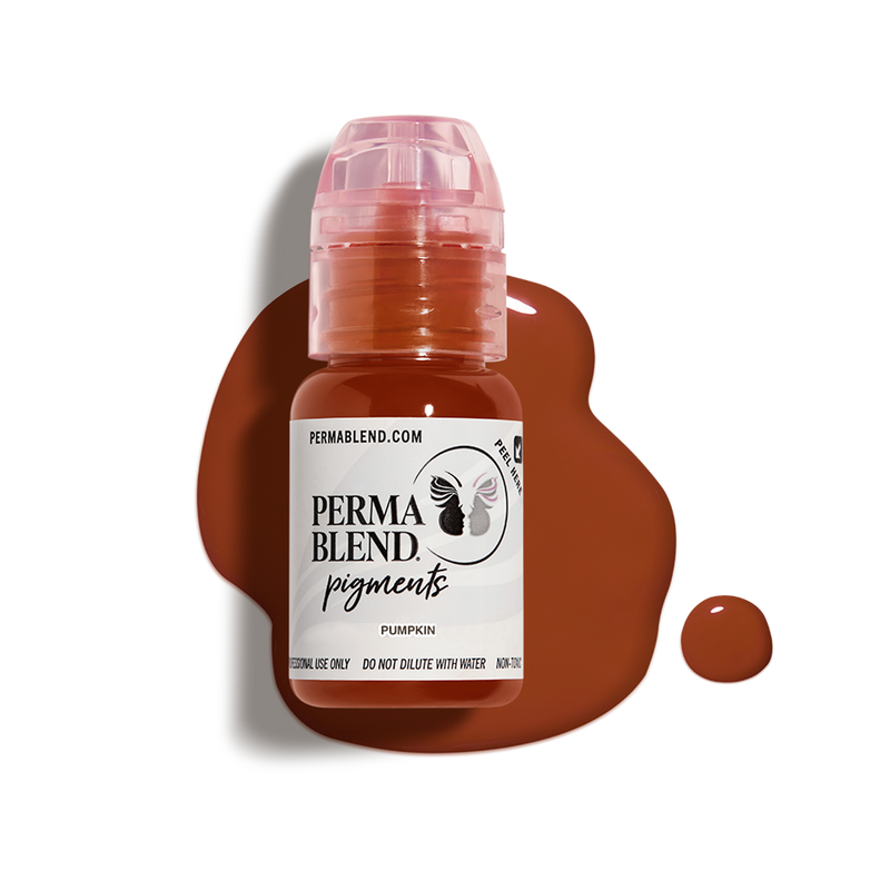 PERMA BLEND pumpkin Corrector bottle displayed on swatch 