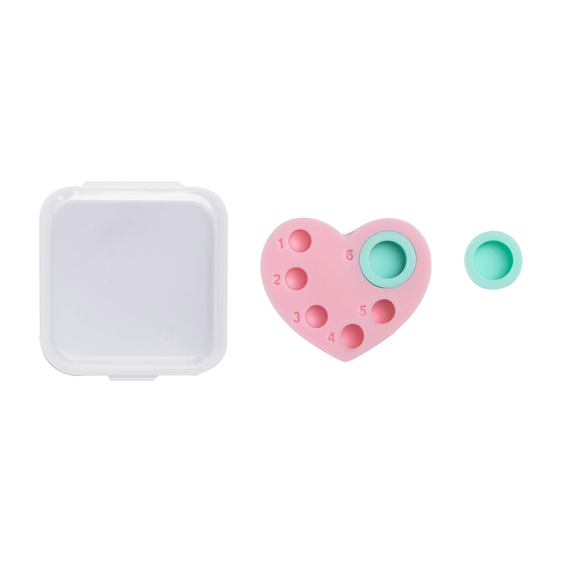Heart Silicon Palette for Lash Lift in front of a white background.