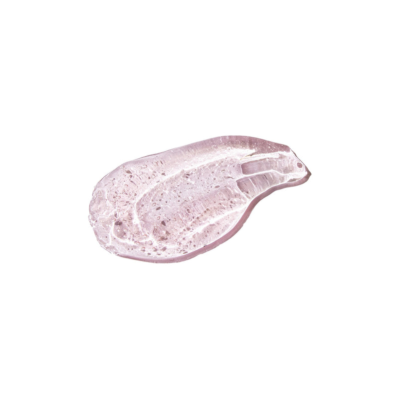 Clear gel texture with visible air bubbles, displayed on a white background.