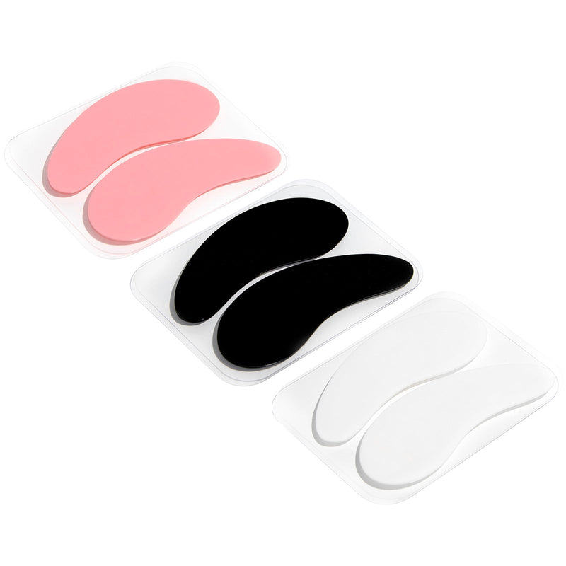 Reusable Silicone Under Eye Pads in front of white background.