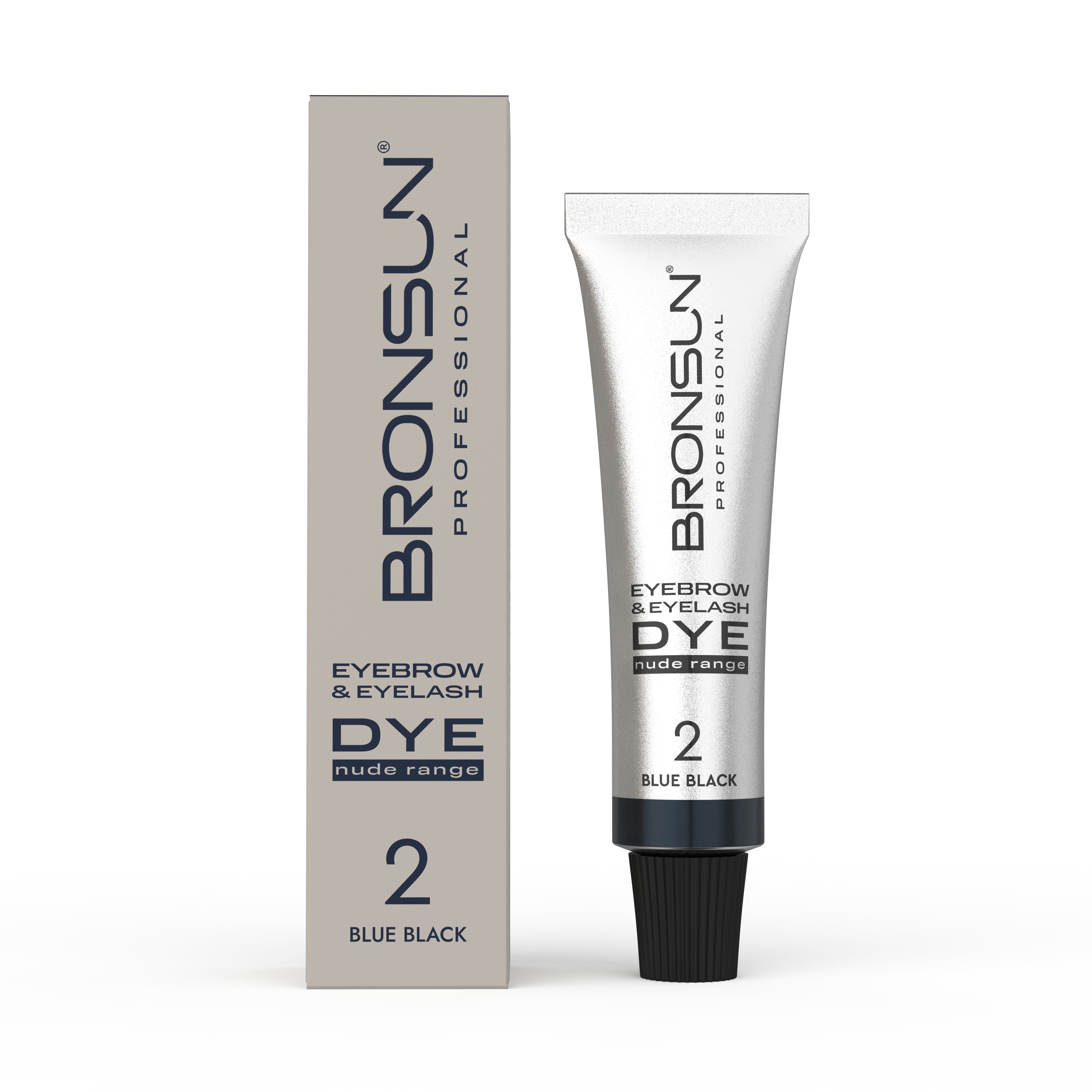 Eyebrow and Eyelash Cream Dye NUDE RANGE BRONSUN blue black 