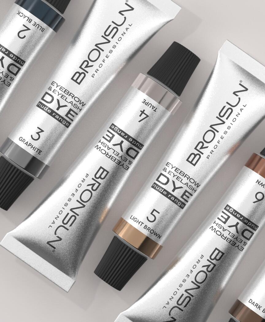 Eyebrow and Eyelash Cream Dye NUDE RANGE BRONSUN blue black 