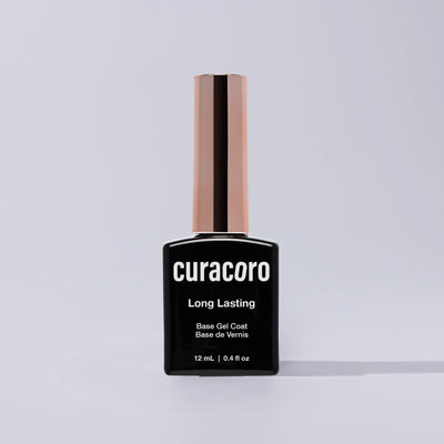 Curacoro Long Las Base Gel Coat in front of a white background.ing