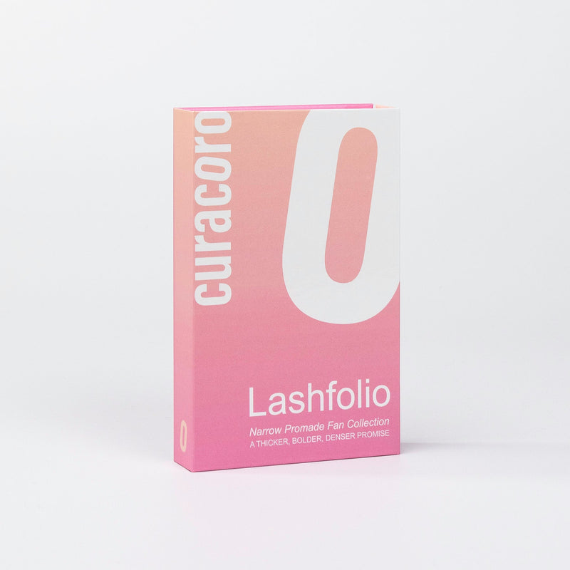 Lashfolio Narrow Promade Fans Box Over White Background