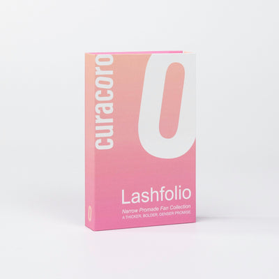 Lashfolio Narrow Promade Fans Box Over White Background