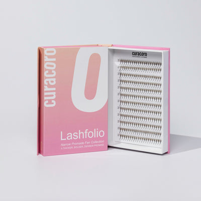 LashFolio Double Layer Lashes Open Tray Over White Background 