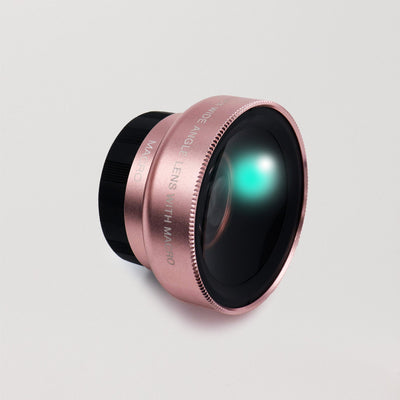 Shiny Pink Macro Phone Camera Lens for Iphone and Android Over White Background