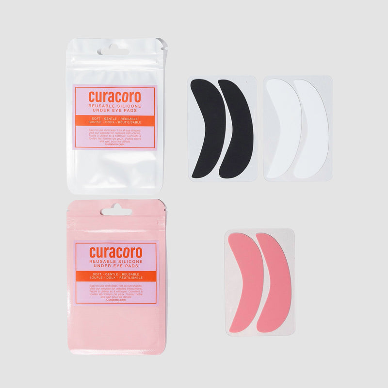 Reusable Silicone Under Eye Pads Style 1 in Pink, Black and White