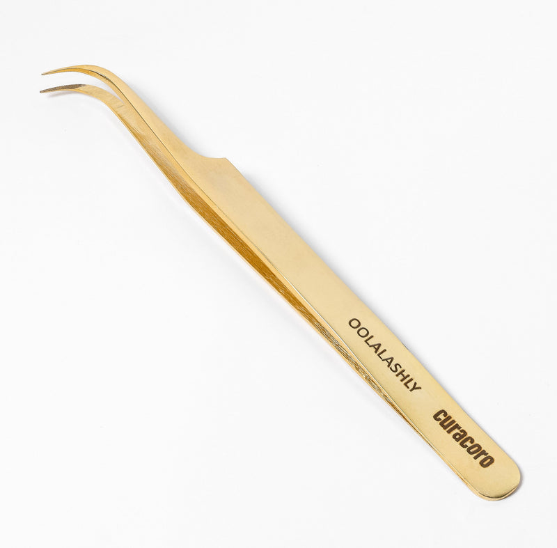 Curacoro Lash Extension Tweezer Gold style.