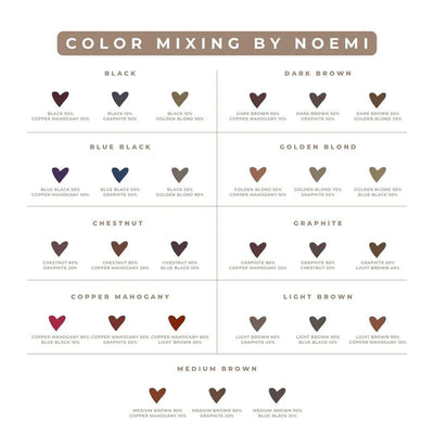 Noemi Hybrid Brow & Lash Dye Color Mixing